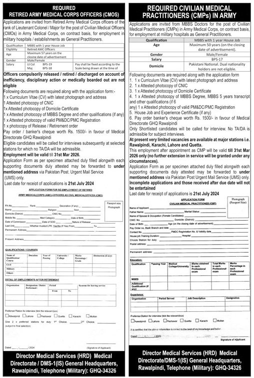 REQUIRED RETIRED ARMY MEDICAL CORPS OFFICERS AS CMOS & CIVILIAN ...