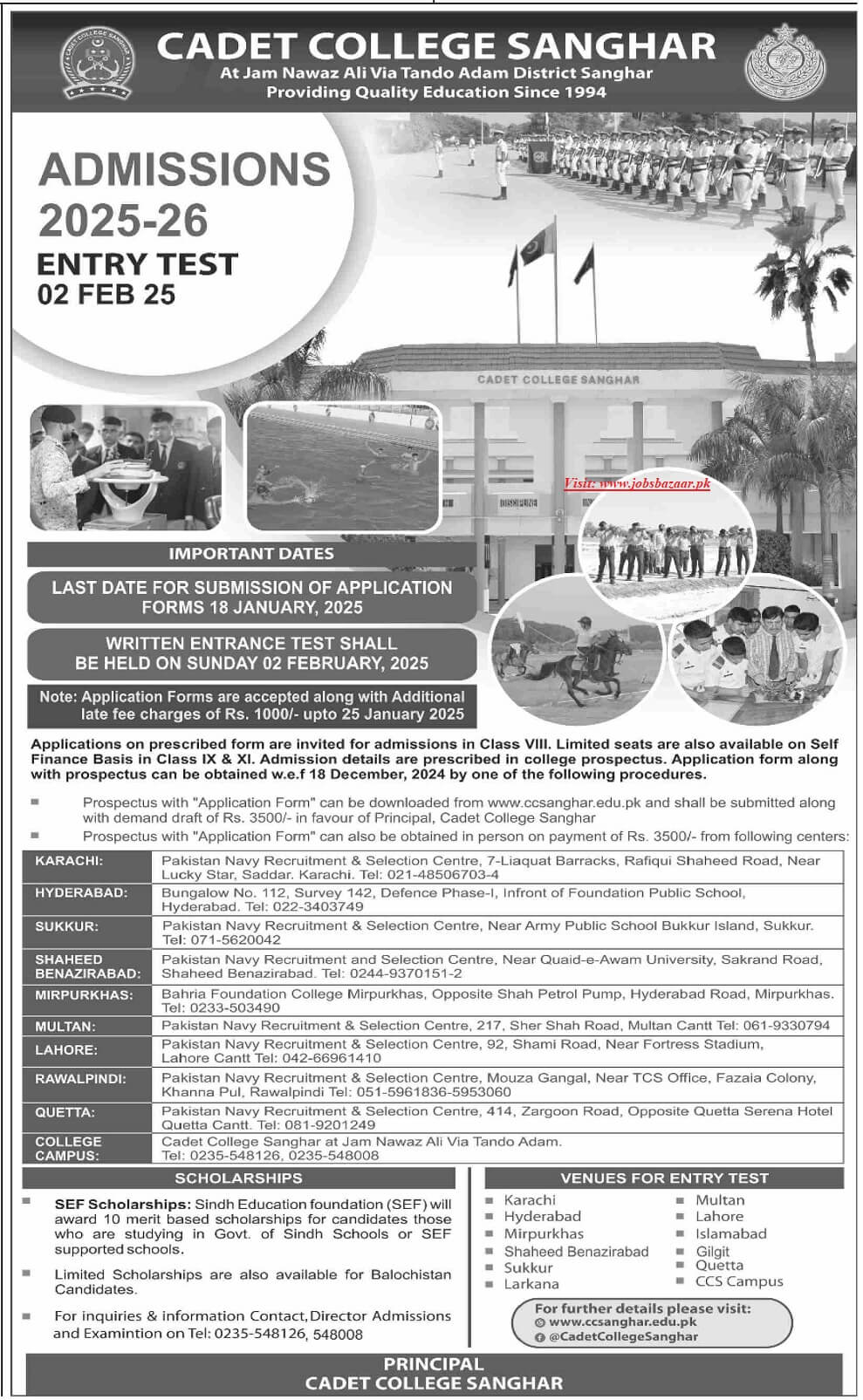 CADET COLLEGE SANGHAR | ADMISSIONS 2025-26