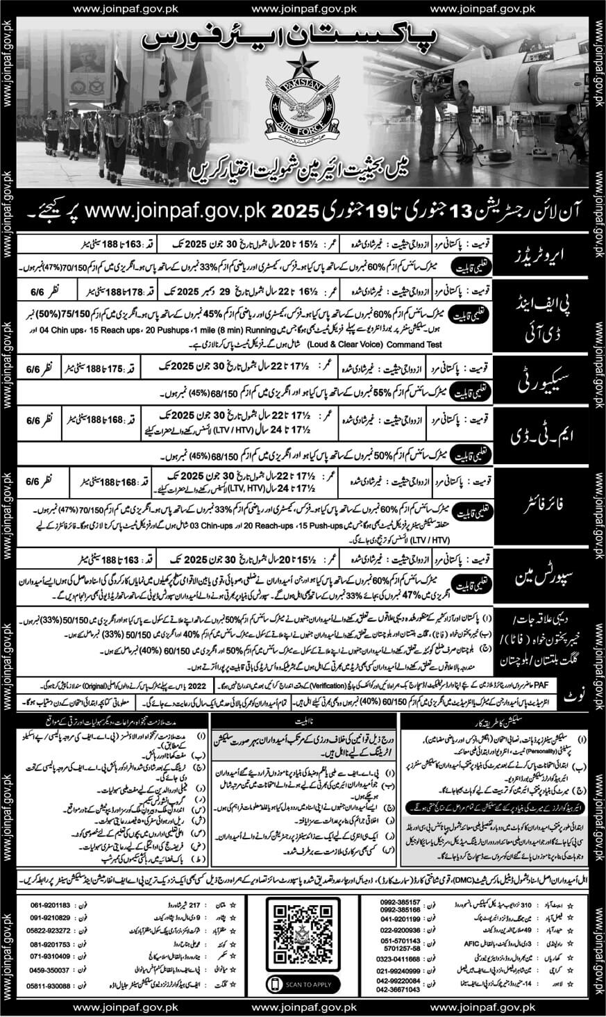 JOIN PAKISTAN AIR FORCE PAF AS AN AIRMEN JAN 2025